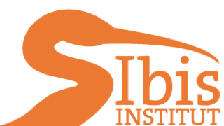 Das Logo des Ibis Instituts ist der Ibis Vogel, der als Zugvogel Meere überwindet und auf mehreren Kontinenten ansässig ist.